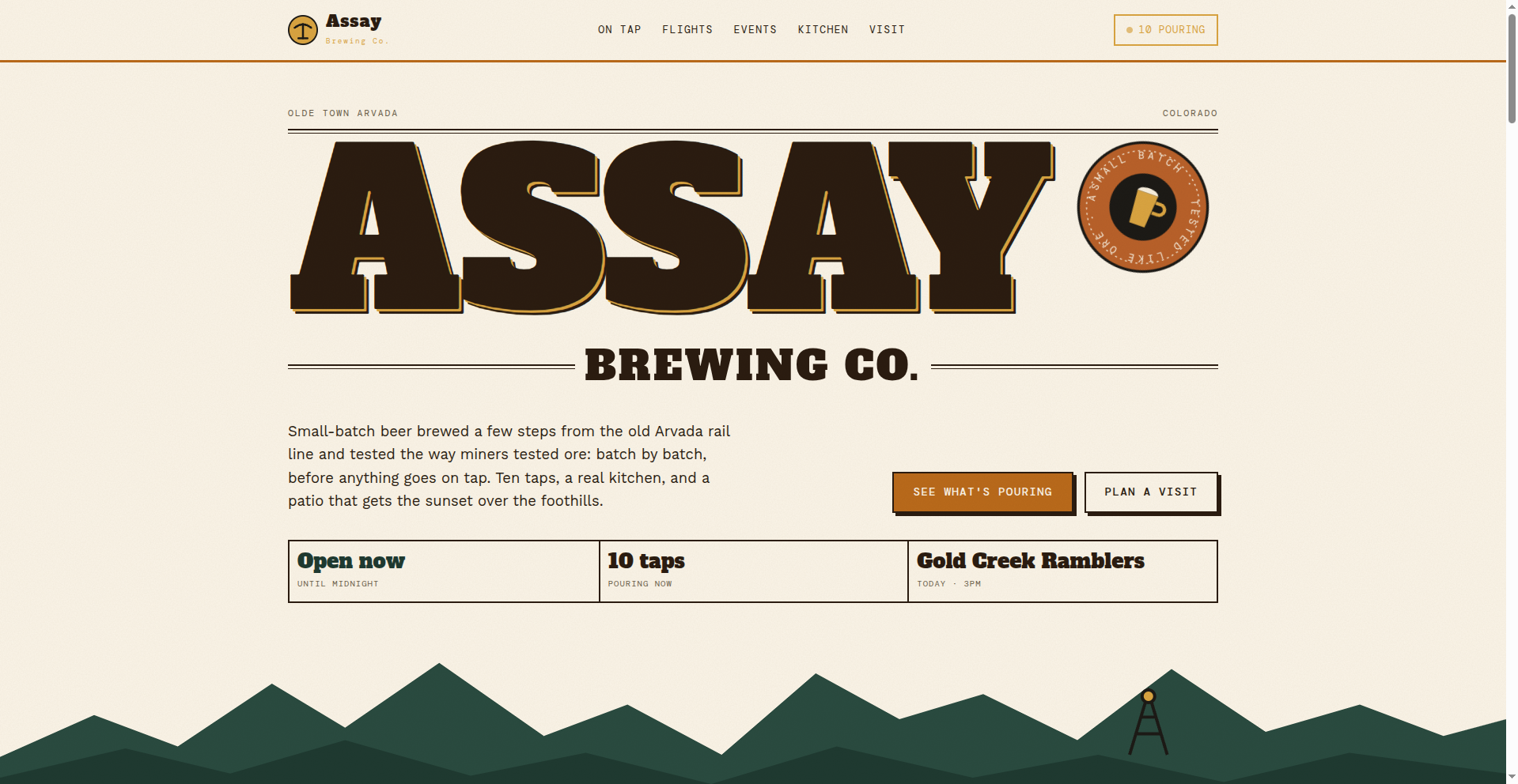Assay Brewing Co. concept homepage