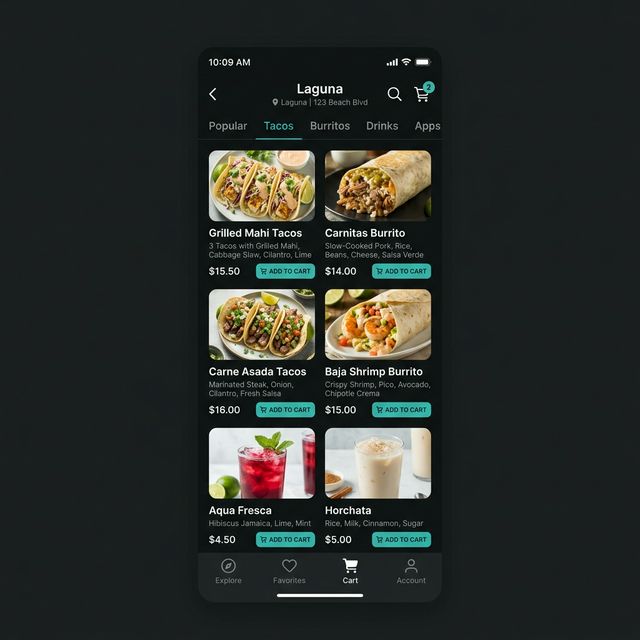 Laguna mobile ordering interface